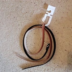 2 women's belts- black and brown NWT